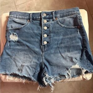 Denim Distressed Women Shorts- high waist